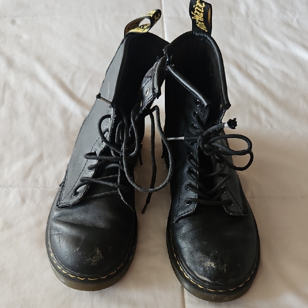 Black Leather Lace-Up Boots